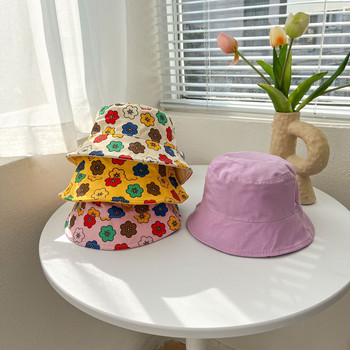 Baby Spring Νέο καπέλο λουλουδιών Χαριτωμένο λεπτό αντηλιακό καπάκι για αγόρια Καπέλο εξόδου Παιδικό βαμβακερό καπέλο ψαρά για κορίτσια Καπέλα αντηλιακού