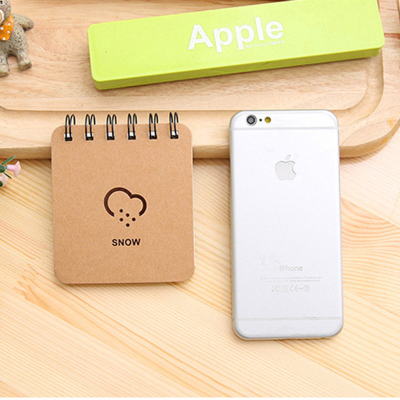 Ρετρό Άνεμος Φεγγάρι Χιόνι και Βροχή Πρόγνωση Καιρού Χαριτωμένο Μικρό Βιβλίο Φορητό Σημειωματάριο Φοιτητών