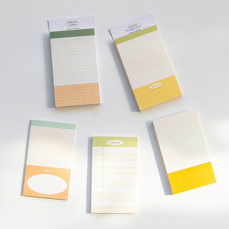 50 loksnes Cute Dream Garden sērijas piezīmju bloks Režģis Ziņojumu piezīmes Dekoratīvs piezīmju bloks Piezīmes Pārbaudes saraksts Kancelejas preces Biroja piederumi