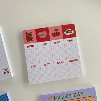 50 φύλλα Χαρτί σημειώσεων χαριτωμένο αρκουδάκι Μωβ ροζ μπλοκ σημειώσεων Δημιουργικό μήνυμα Ημέρα προγραμματισμού αυτοκόλλητο σχολική προμήθειες γραφείου