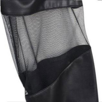 NDUCJSI Секси клинове Mesh Club Slim със средна талия Летни дамски готически клинове Женски еластичен пачуърк черни панталони