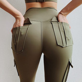 2023 Több zsebes nadrágok Jóga nadrágok magas derekú Push Up női harisnyanadrág Fitness edzés Leggins nyakkendő festék jóga nadrág