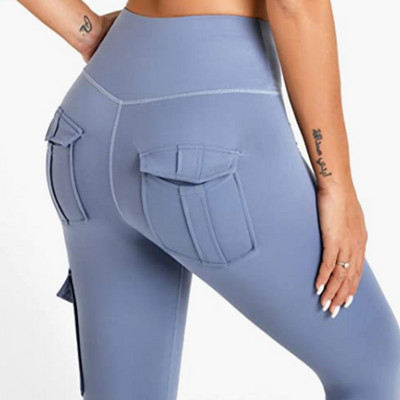 2023 Több zsebes nadrágok Jóga nadrágok magas derekú Push Up női harisnyanadrág Fitness edzés Leggins nyakkendő festék jóga nadrág