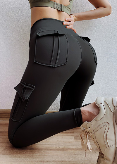 2023 Több zsebes nadrágok Jóga nadrágok magas derekú Push Up női harisnyanadrág Fitness edzés Leggins nyakkendő festék jóga nadrág