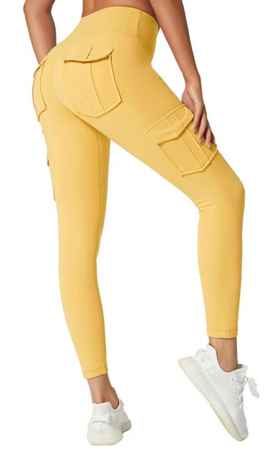 2023 Több zsebes nadrágok Jóga nadrágok magas derekú Push Up női harisnyanadrág Fitness edzés Leggins nyakkendő festék jóga nadrág