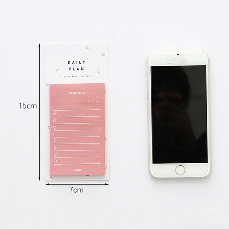 Radošs mācību darbs piezīmju bloks Kraftpapīrs līmlapiņas pēc dienas plāna Kawaii skolas biroja kancelejas piederumi