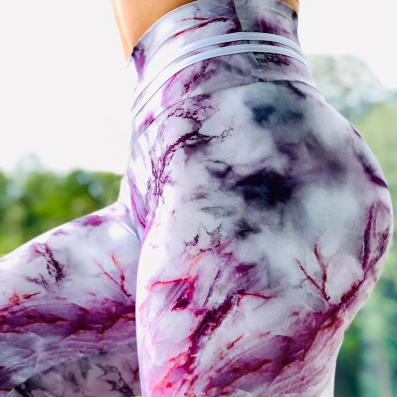 S-3XL Jaunums Sieviešu legingi Treniņa sporta legingi Digital Print Stretch Fitness Skriešanas bikses ar augstu vidukli Push Up Leggins