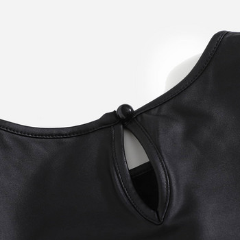Γυναικείο κορσέ Y2k σέξι μαύρο Pu δερμάτινο μπουστάκι Crop Top Fashion Lady αμάνικο λουράκι Camis Clubwear Summer Slim Camis P5