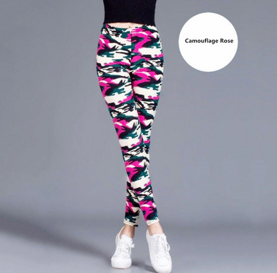 INDJXND Női Leggings Magasan Elasztikus Skinny Camouflage Legging Army Green Jegging Fitness Leggins Gym Sport Pants Patchwork Print