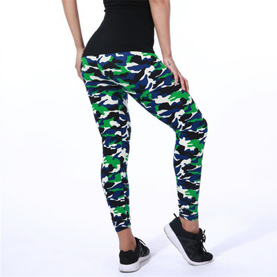 INDJXND Női Leggings Magasan Elasztikus Skinny Camouflage Legging Army Green Jegging Fitness Leggins Gym Sport Pants Patchwork Print