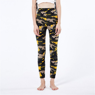 INDJXND Női Leggings Magasan Elasztikus Skinny Camouflage Legging Army Green Jegging Fitness Leggins Gym Sport Pants Patchwork Print