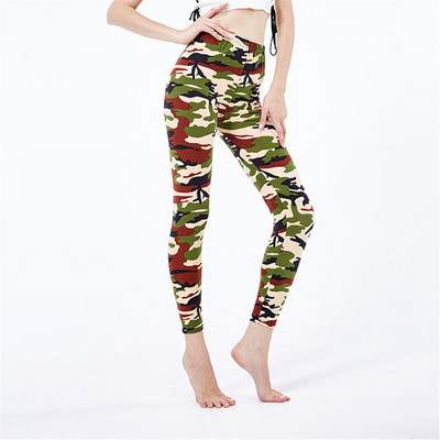 INDJXND Női Leggings Magasan Elasztikus Skinny Camouflage Legging Army Green Jegging Fitness Leggins Gym Sport Pants Patchwork Print