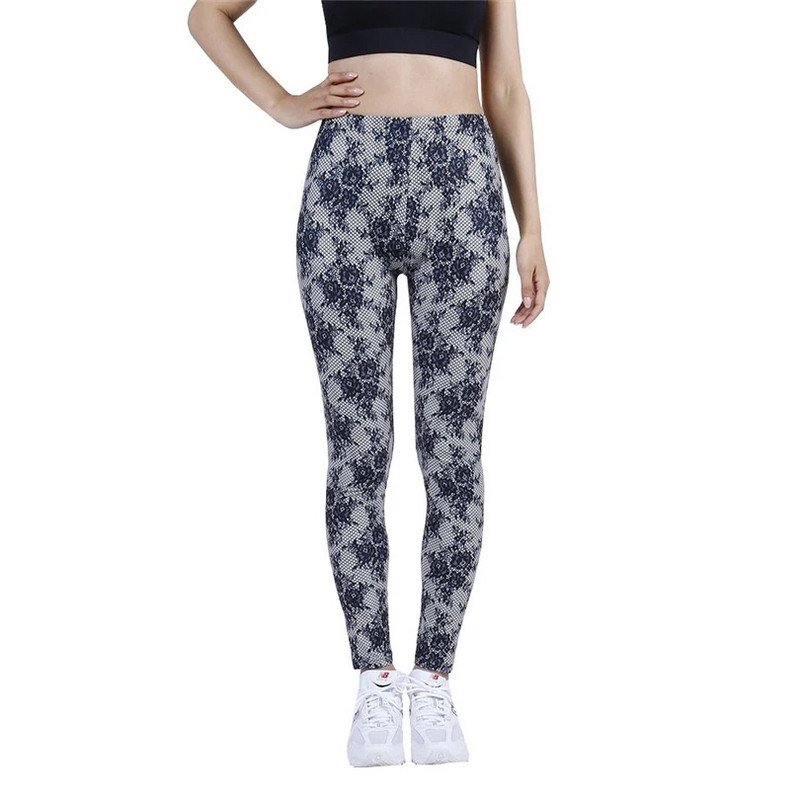 INDJXND sieviešu legingi, augsti elastīgi, šauri maskēšanās legingi Armijas zaļi džeggingi fitnesa leggins sporta bikses raibu apdruka