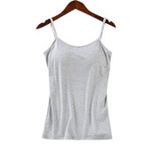 Νέο γεμιστό σουτιέν Μαλακό casual σουτιέν Tank Top Γυναικείο Μασίφ φανελάκι Cami Cami Γυναικείο φανελάκι με ενσωματωμένο σουτιέν Ρούχα γυμναστικής
