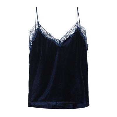 Nyári szexi bársonyos csipke felső, női tömör V-nyakú, vágásos felsők Női női Tube Club Crop top regata feminina