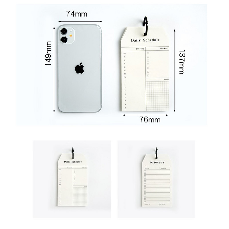 50 loksnes Vienkārša bezvadu grāmata Mini uzdevumu saraksts Ikdienas grafiks Piezīmju bloks Steno piezīmju grāmatiņas plānotājs Darba kārtība Biroja skola F456