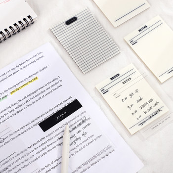50 φύλλα Cute Mini Αδιάβροχο PET Sticky Note Tearable Student Planning Book Memo Pad Kawaii Stationery School Supplies