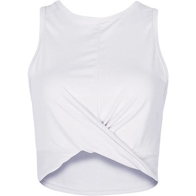 Női, alkalmi, ujjatlan, 2023-as Crewneck Active tanks felsők nyári csavaros elülső edzéshez Athletic Crop tank felső, forró rózsaszín Camis G1148