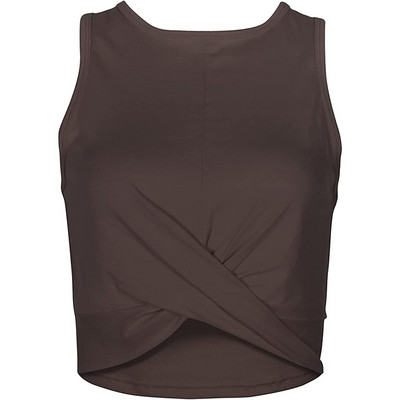 Női, alkalmi, ujjatlan, 2023-as Crewneck Active tanks felsők nyári csavaros elülső edzéshez Athletic Crop tank felső, forró rózsaszín Camis G1148