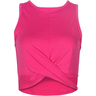 Női, alkalmi, ujjatlan, 2023-as Crewneck Active tanks felsők nyári csavaros elülső edzéshez Athletic Crop tank felső, forró rózsaszín Camis G1148
