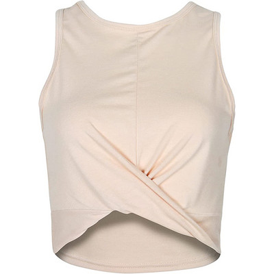 Női, alkalmi, ujjatlan, 2023-as Crewneck Active tanks felsők nyári csavaros elülső edzéshez Athletic Crop tank felső, forró rózsaszín Camis G1148