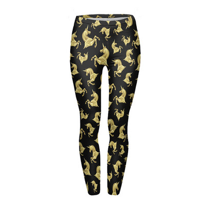Szexi, magas derekú, alkalmi leggings Divattervezés Női Legins Egyszarvú Csillagok Nyomtatás Hangulatos derekú, rugalmas nő