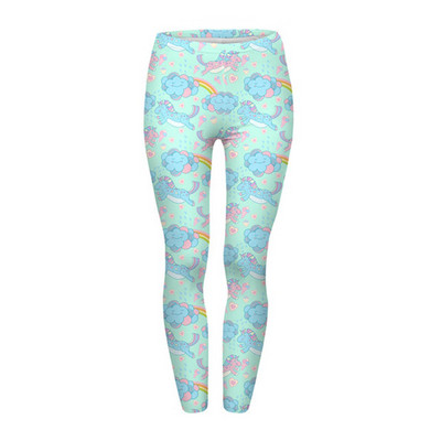 Szexi, magas derekú, alkalmi leggings Divattervezés Női Legins Egyszarvú Csillagok Nyomtatás Hangulatos derekú, rugalmas nő
