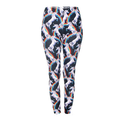 Szexi, magas derekú, alkalmi leggings Divattervezés Női Legins Egyszarvú Csillagok Nyomtatás Hangulatos derekú, rugalmas nő