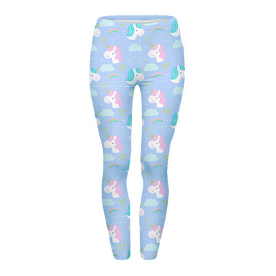 Szexi, magas derekú, alkalmi leggings Divattervezés Női Legins Egyszarvú Csillagok Nyomtatás Hangulatos derekú, rugalmas nő