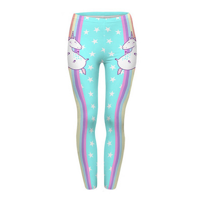 Szexi, magas derekú, alkalmi leggings Divattervezés Női Legins Egyszarvú Csillagok Nyomtatás Hangulatos derekú, rugalmas nő