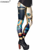 CUHAKCI Szexi Leggings Női Digitálisan nyomtatott Kleopátra Push Up Pants Egypt Pharaoh Pattern Fitness Leggins