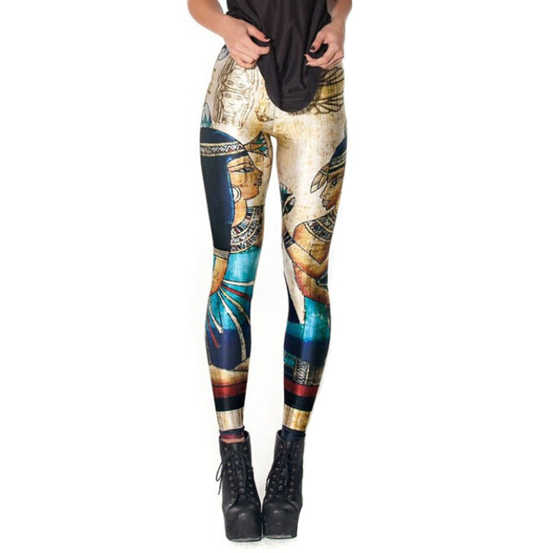 CUHAKCI seksīgi legingi sievietēm ar digitālo apdruku Cleopatra Push Up Bikses Ēģiptes Faraons Pattern Fitness Leggins