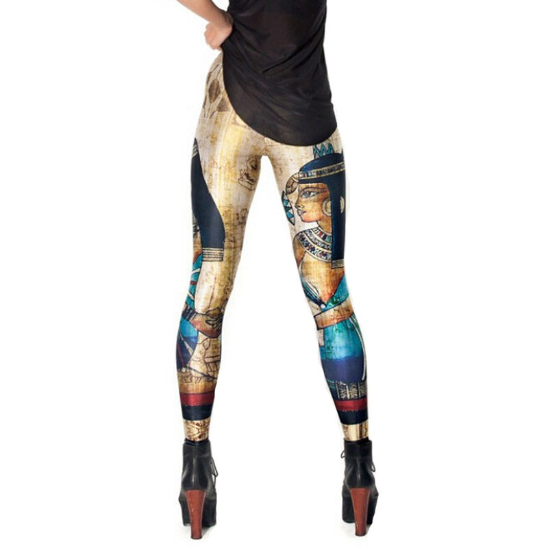 CUHAKCI seksīgi legingi sievietēm ar digitālo apdruku Cleopatra Push Up Bikses Ēģiptes Faraons Pattern Fitness Leggins