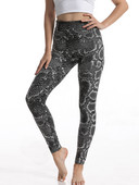 CHSDCSI női Push Up jóga nadrág Rugalmas magas derekú Kígyómintás Fitness Leggings Futóharisnya Légáteresztő nagy rugalmasság