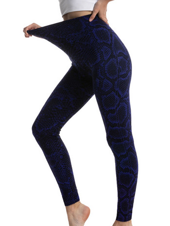 CHSDCSI Дамски Push Up панталони за йога с еластична висока талия, змийски модел, фитнес клинове, чорапогащи за бягане, дишащи, висока еластичност