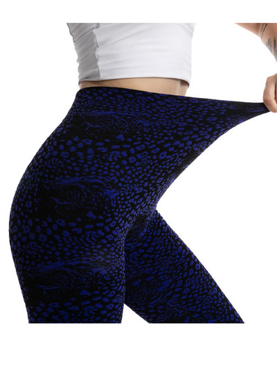 CHSDCSI női Push Up jóga nadrág Rugalmas magas derekú Kígyómintás Fitness Leggings Futóharisnya Légáteresztő nagy rugalmasság