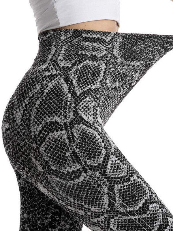 CHSDCSI Γυναικείο Push Up Παντελόνι Γιόγκα Ελαστικό Ψηλόμεσο Σχέδιο Φίδι Κολάν γυμναστικής Τρέξιμο Καλσόν Αναπνεύσιμο Υψηλή Ελαστικότητα