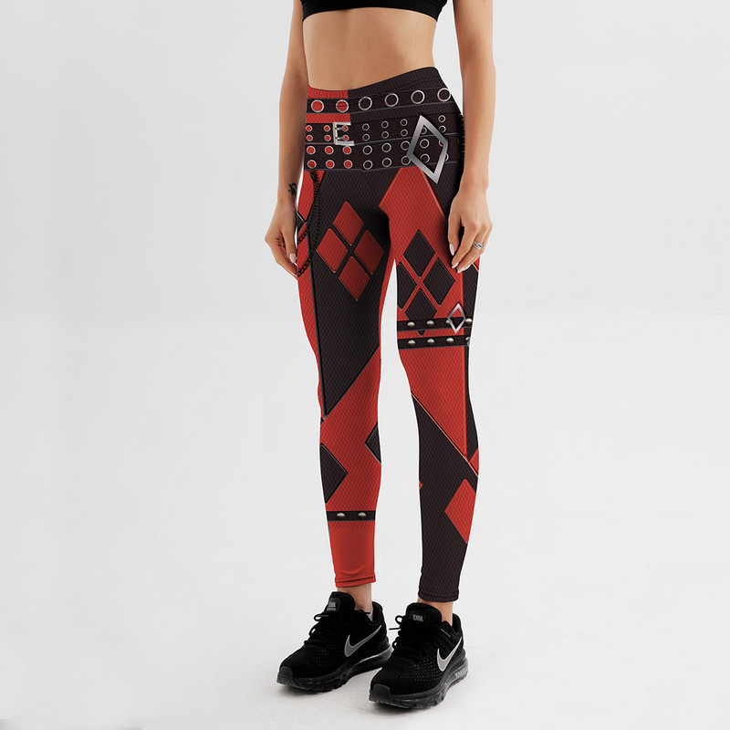 Qickitout Legingi Augstas kvalitātes sieviešu ģeometriskas formas Legingi Digitālā apdruka Bikses Bikses Stretch Bikses Bezmaksas piegāde