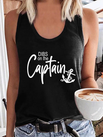 Γυναικείες καλοκαιρινές περιστασιακές κορυφαίες κορυφαίες ράτσες μπακ στο καπετάνιο άγκυρα με εκτύπωση αμάνικο πουκάμισο για διακοπές γιλέκο παραλίας 2023