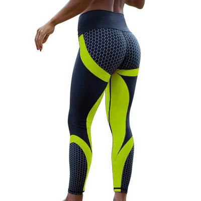 YSDNCHI Fitness Leggings Női Sport edzés Leggins Push Up Pants Print Elasztikus Vékony Fekete