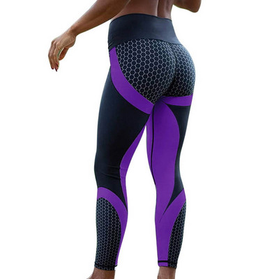 YSDNCHI Fitness Leggings Női Sport edzés Leggins Push Up Pants Print Elasztikus Vékony Fekete