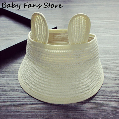 Aranyos baba napozósapka szalma baseball sapka nyúl fülek raffia panama gyerekek gyerekek nyári snapback tengerparti nyaralás Gorros állítható