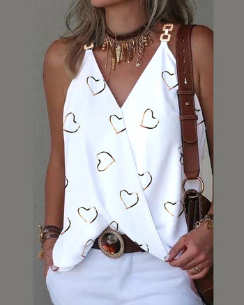 Κορυφαία γυναικεία καλοκαιρινή καλοκαιρινή μόδα 2023 Casual Νέα αμάνικη μπλούζα με λαιμόκοψη με λαιμόκοψη για γυναίκες Ευέλικτο Streetwear Y2K