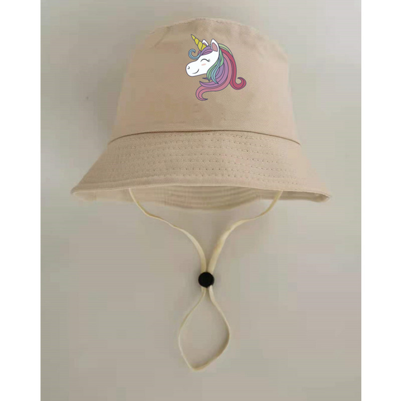 meiteņu kausa cepure vienradzis cepures cepure meitenes vasaras saule Fishman cepure cepure bērniem vēja necaurlaidīga virve māte bērniem