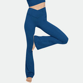 SALSPOR magas derekú, V-keresztben kiszélesedő leggings nőknek alkalmi fitnesz nadrágok csípőn emelhető popsi emelő vékony, légáteresztő női leggings
