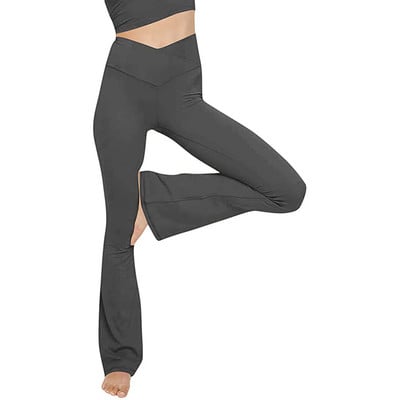 SALSPOR magas derekú, V-keresztben kiszélesedő leggings nőknek alkalmi fitnesz nadrágok csípőn emelhető popsi emelő vékony, légáteresztő női leggings