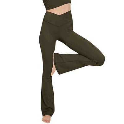 SALSPOR magas derekú, V-keresztben kiszélesedő leggings nőknek alkalmi fitnesz nadrágok csípőn emelhető popsi emelő vékony, légáteresztő női leggings
