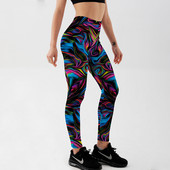 Pszichedelikus Stílus Színes Vortex Nyomtatott Leggings Női Nyári Magas derekú Szexi Fitness Leggings Nadrág Hosszú nadrág