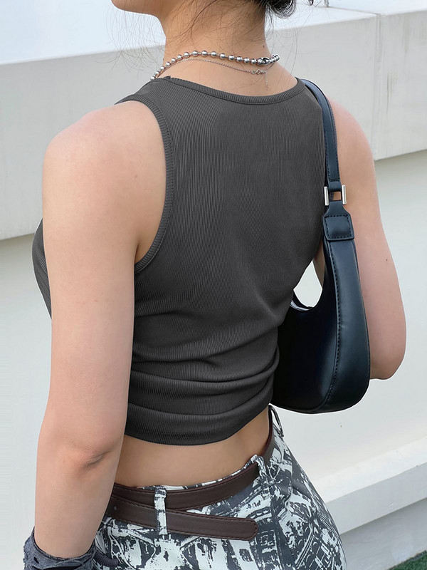 Retro Eyes Print Topi Fairy Grunge Graphic Y2K Crop Tops Īsām piedurknēm Vestes Tees Harajuku Streetwear Suspenders Sieviešu apģērbi