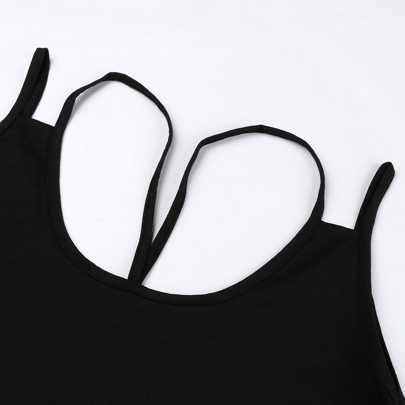 Γυναικείο εξώπλατο σταυρό V Γυναικείο φανελάκι με λαιμόκοψη Αμάνικο μπλουζάκι ρεζερβουάρ Μονόχρωμο Casual φαρδιά γυναικεία ρούχα 2020